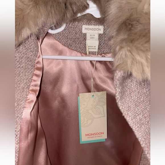 Monsoon Pink Cape Coat 18-24 Months - Picture 2 of 5